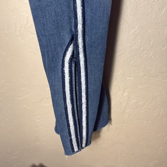 Driftwood Stella Slit Straight - Blue Melodrama stripe down the sides. Size 27. - Picture 9 of 10